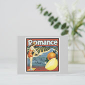 Vintag-Romance-Fruchtkennzeichnung Postkarte (Stehend Vorderseite)