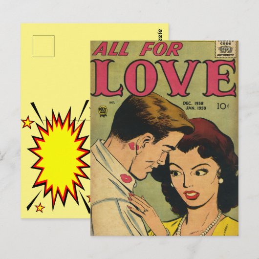 Vintag Romance Postcard Postkarte (Vorne/Hinten)