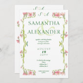 Vintag-Romantische Bläserrahmen-Monogramm-Hochzeit Einladung (Vorne/Hinten)