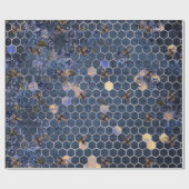 Vintag-Romantische Blaubienen-Blume Geschenkpapier (Flach)