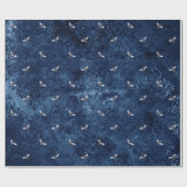 Vintag-Romantische Blaubienen-Blume Geschenkpapier (Flach)