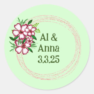 Vintag Romantische Lila Corsage Floral Wreath Runder Aufkleber