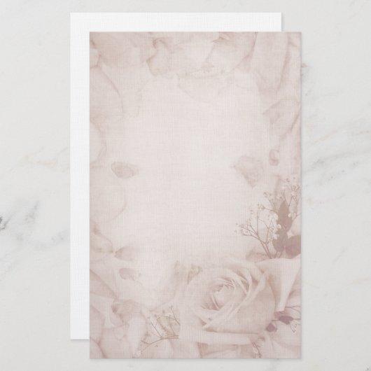Vintag-Romantische Rose Briefpapier (Vorne/Hinten)