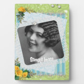 Vintag Romantische Rose Kunst, Dichtung und Musik Fotoplatte (Vorderseite)