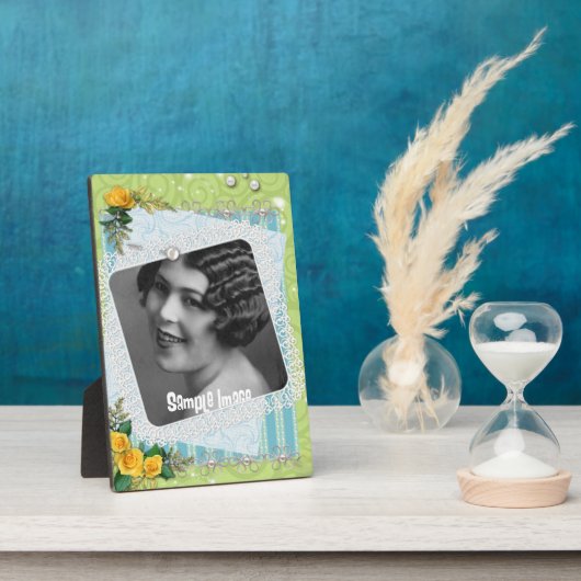 Vintag Romantische Rose Kunst, Dichtung und Musik Fotoplatte (Seite)