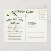 Vintag-Romantische Save the Date Postkarten (Rückseite)