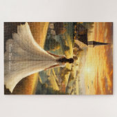 Vintag Romantische Sonnenuntergang Landschaftsbild Puzzle (Horizontal)