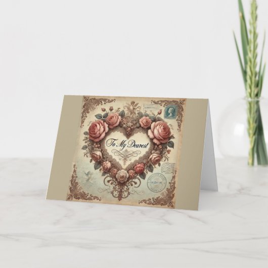 Vintag-Romantische Valentinstag-Karte Feiertagskarte (Vorderseite)