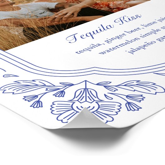 Vintag Romantischer Flora-Hochzeitstil Poster (Ecke)