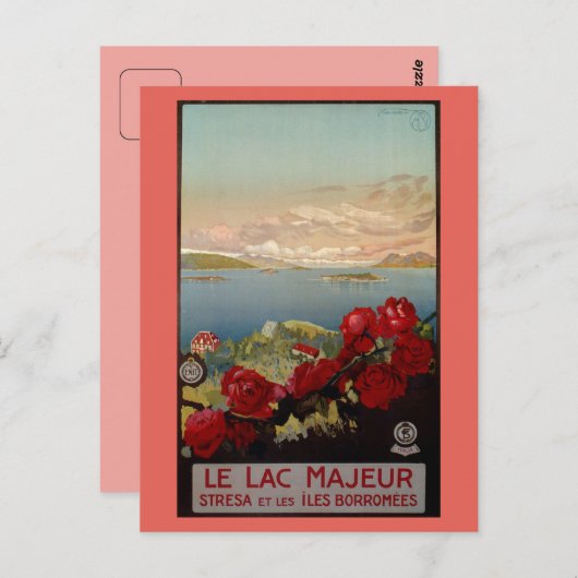 Vintag romantischer Lago Maggiore Postkarte (Vorne/Hinten)