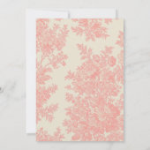 Vintag Romantischer Rosatiner Blume Polterabend Einladung (Rückseite)