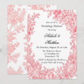 Vintag Romantischer Rosatiner Blume Polterabend Einladung (Vorne/Hinten)