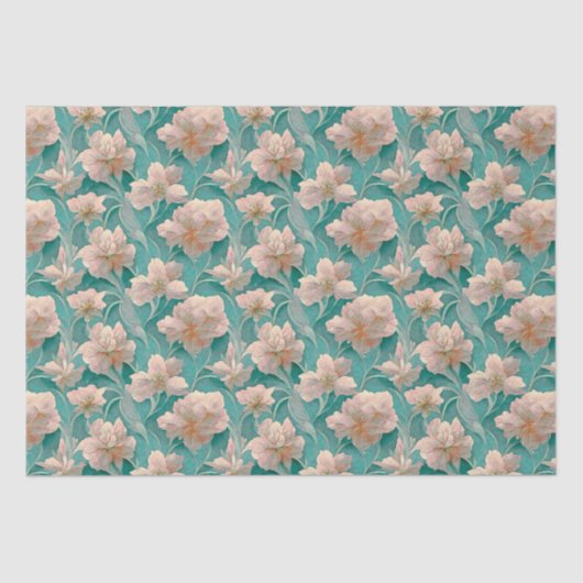 Vintag-romantisches Blumendesign Seidenpapier (Vorderseite)