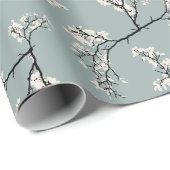 Vintag-Romantisches Blumenmuster Aquamarin Geschenkpapier (Rolleneckpunkt)