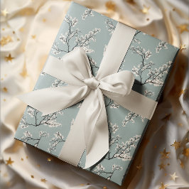 Vintag-Romantisches Blumenmuster Aquamarin Geschenkpapier