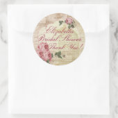 Vintag Romantisches Chic Brautparty Vielen Dank Runder Aufkleber (Tasche)