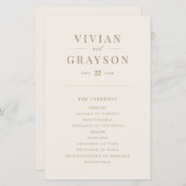 Vintag Romantisches Hochzeitsprogramm für Gold und (Vorne/Hinten)