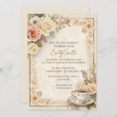 Vintag-Romantisches Kernspannungs-Brautparty Einladung (Vorne/Hinten)