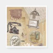 Vintag Romantisches Papier Napkins Serviette (Vorderseite)