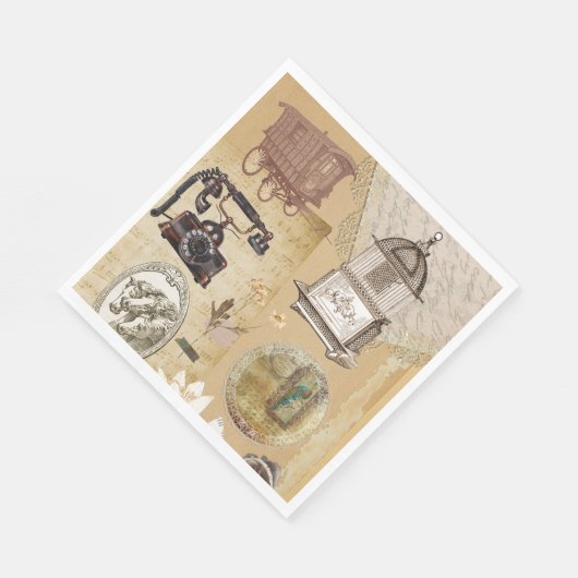 Vintag Romantisches Papier Napkins Serviette (Ecke)