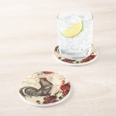 Vintag Rooster Epehemera Untersetzer (Seite)