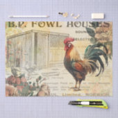 Vintag Rooster Hen House Advert Decoupage Seidenpapier (Handwerk)