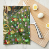 Vintag Rooster Singt Weihnachtslieder Geschirrtuch (Viertel Falte)