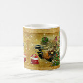 Vintag Rooster Singt Weihnachtslieder Kaffeetasse (VorderseiteRechts)