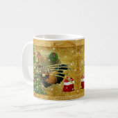 Vintag Rooster Singt Weihnachtslieder Kaffeetasse (Vorderseite Links)