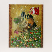 Vintag Rooster Singt Weihnachtslieder Puzzle (Vertikal)