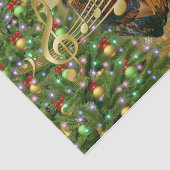 Vintag Rooster Singt Weihnachtslieder Seidenpapier (Ausschnitt)