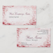 Vintag rosa Antike Flora Visitenkarte (Vorne/Hinten)