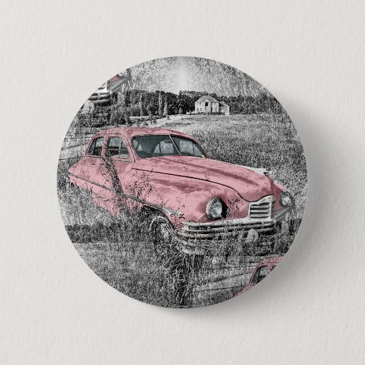 Vintag rosa Auto Button (Vorderseite)
