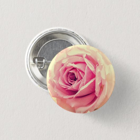 Vintag-Rosa-Blume Button (Vorne & Hinten)