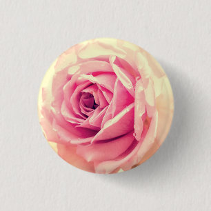 Vintag-Rosa-Blume Button