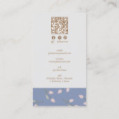 Vintag rosa Blume Dusty Blue Business Card Visitenkarte (Rückseite)