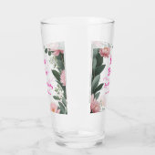 Vintag rosa Blume grüner Eukalyptus 16. Geburtstag Glas (Links)