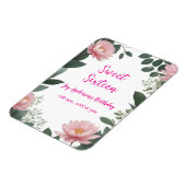 Vintag rosa Blume grüner Eukalyptus 16. Geburtstag Magnet (Linke Seite)