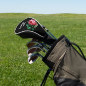 Vintag rosa Blume individuelle Name schwarz Golf Headcover (In SItu)