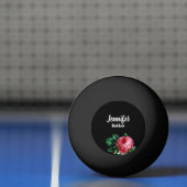 Vintag rosa Blume individuelle Name schwarz Tischtennisball (Netto)