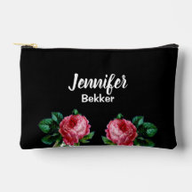 Vintag rosa Blume individuelle Name schwarz