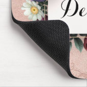 Vintag rosa Blume Rahmen Mousepad (Ecke)