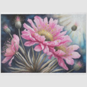 Vintag rosa Blumendekouseite Seidenpapier (Vorderseite)