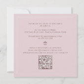 Vintag rosa Blumengiftschrift QR-Code Einladung (Rückseite)