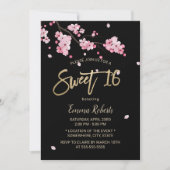 Vintag Rosa Blumenkirsche Blossom Sakura Süß 16 Einladung (Vorderseite)