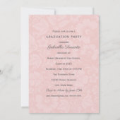 Vintag rosa Blumenmuster Abschluss FotoCollage Einladung (Rückseite)