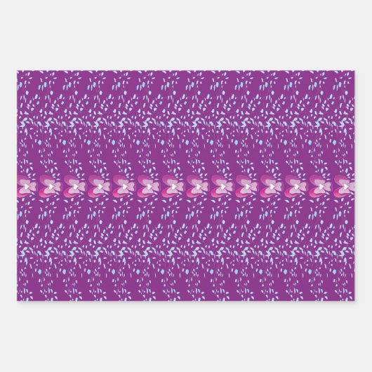 Vintag rosa Blumenmuster Geschenkpapier Set (Vorderseite)