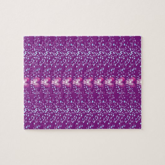 Vintag rosa Blumenmuster Puzzle (Horizontal)