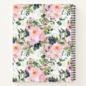 Vintag Rosa Blumenrot Personalisiertes Rezept Notizblock (Rückseite)