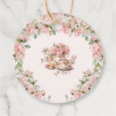 Vintag rosa Blumenstrauß Tee Party Brautparty Geschenkanhänger (Rückseite)